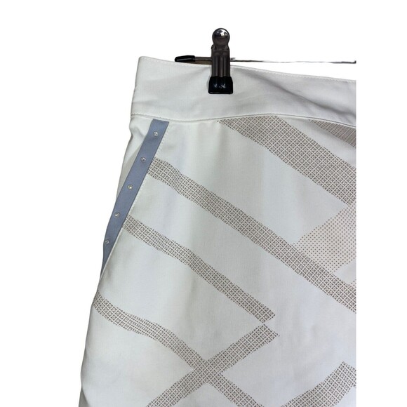 Izod Womens Ivory Plaid Skort Size 10 Golf Tennis PickleBall Rhinestones - Picture 3 of 13